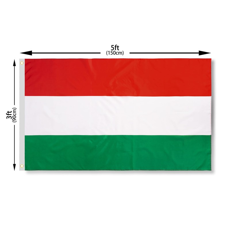 DANF Hungary Flag 3x5 Ft Hungarian National Flags Polyester with