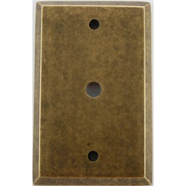 Aged Antique Brass Cable TV Wall Plate
