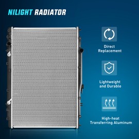 Nilight Radiator for Acura MDX V6 3.5L 2003 2004 2005 2006, Honda Pilot V6 3.5L 2005-2008 Automatic Transmission, Engine Coolant Radiator Replace# 19010RDJA51, 19010RDJA52