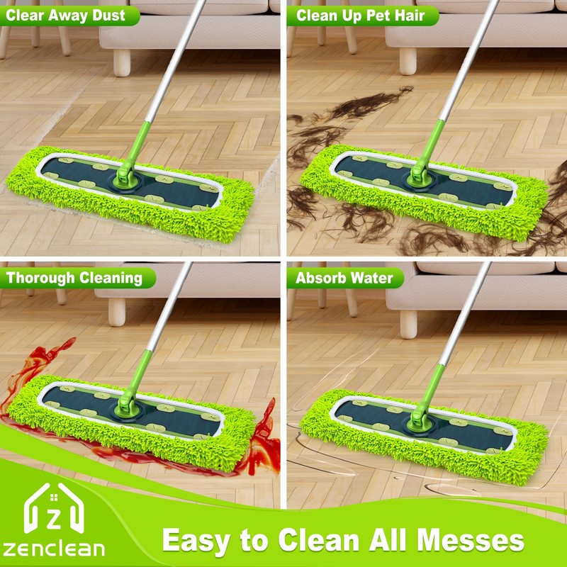 Reusable Microfiber Mop Pads 4 Pack Compatible with SwifferSweeper XL