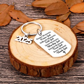 2025 Graduation Gifts for Him Her Class of 2025 Inspirational Christian Religious Catholic Gifts Keychain Seniors College High Middle School Students Nursing Grad Gifts for Women Men Silver