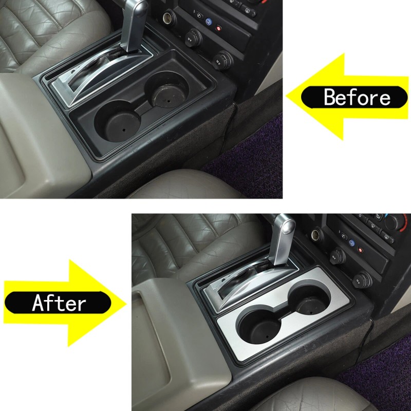 auguisy-motortrim For Hummer H2 2003-07 Aluminum Interior Shifter Console Cup