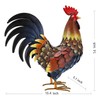 chisheen Rooster Decor Garden Statue Metal Chicken Yard Art Sculpture