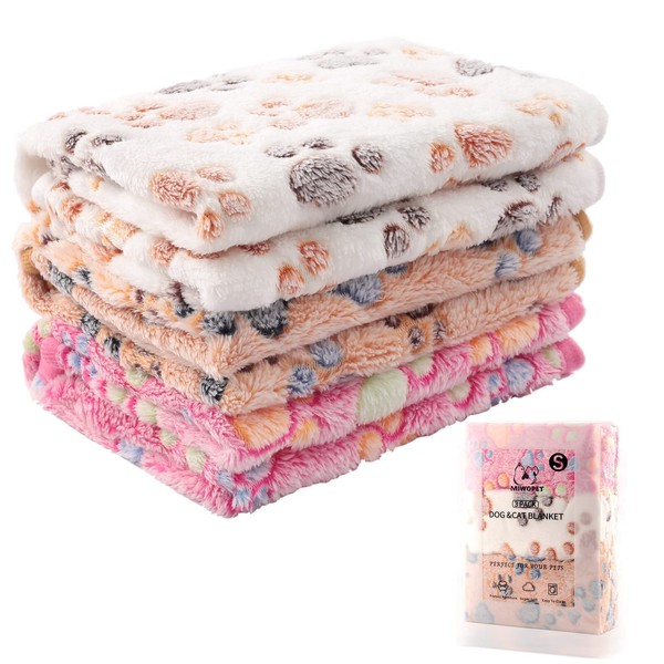 3 Pack Cat and Dog Blanket - MIWOPET Soft & Warm Fleece Flannel Pet Blanket, Great Pet Throw for Puppy, Small, Medium& Large Dog (Small)