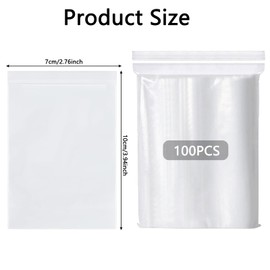7x10cm Small Plastic Bags - 100PCS Small Ziplock Bags Grip Seal Bags, Poly Zip Lock Bags Clear Bags, Resealable Mini Pouch Transparent Baggies, Sealable Storage Pouches for Jewellery Candies