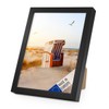 Photolini Black, Narrow, Solid Wood Picture Frame with Acrylic Glass