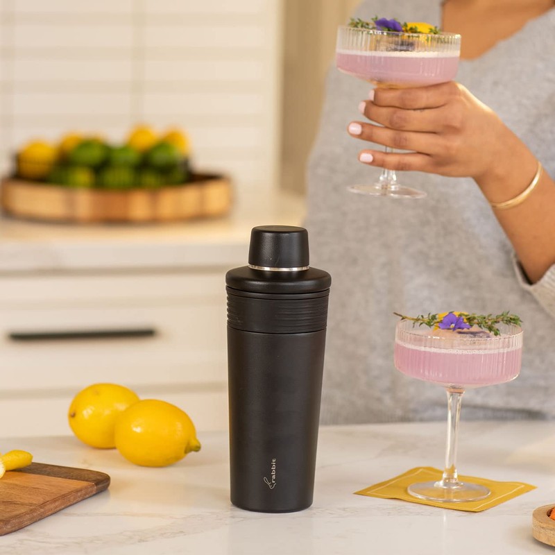 Rabbit Wine 18 oz Stainless Steel Cocktail Shaker, Multi-Use Stainless