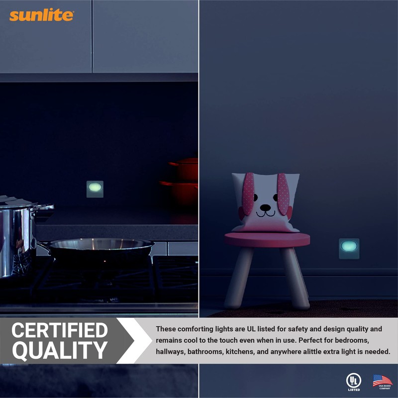 Sunlite 40851 Slim Fluorescent Glow Oval Nightlight, Soft Glow, Low