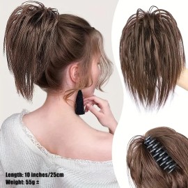 Easy Wear Messy Bun Hair Piece Natural Wavy Claw Clip in Hair Buns Women Chignon Synthetic Hair Bun Extensions Effortless Stylescolor: #8/8L