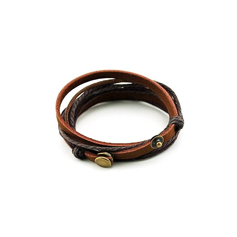 axy Series 1 TWIC1! Wrap Bracelet, Genuine Leather Surfer Bracelet,
