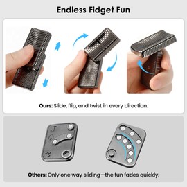 1797 Metal Magnetic Fidget Slider for Adults, EDC Pocket Fidgets Toys with Smooth Clicks, Focus & Relaxation Fun Cool Gadget Gift, 2 Pack