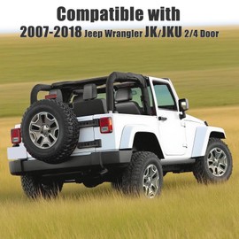 KLYONA Heavy Duty Reinforced Tailgate Hinge Set Compatible with 2007 2008 2009 2010 2011 2012 2013 2014 2015 2016 2017 2018 Jeep Wrangler JK JKU 2 PCS Steel Rear Door Hinges Tail Gate Hinge Bracket