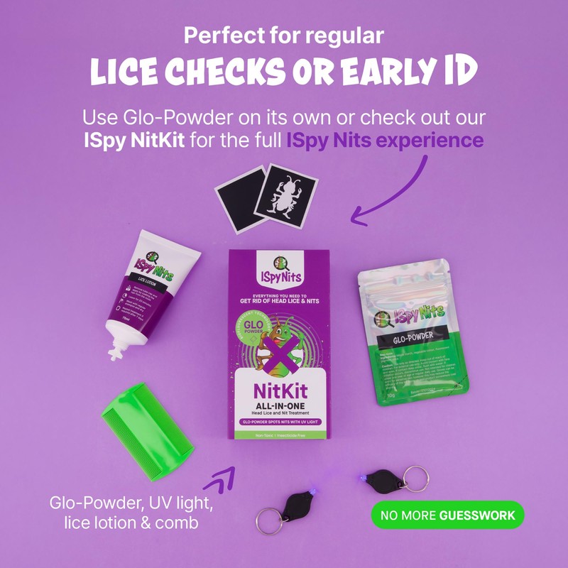 ISpy Glo-Kit Head Lice Treatment & Detection Kit with Biofluorescent