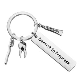 CENWA Future Dentist Gift Dental Hygienist Gift Dental Keychain Dentist In Progress Keychain Graduation Gift for DH Assistant (Dentist In Progress K)