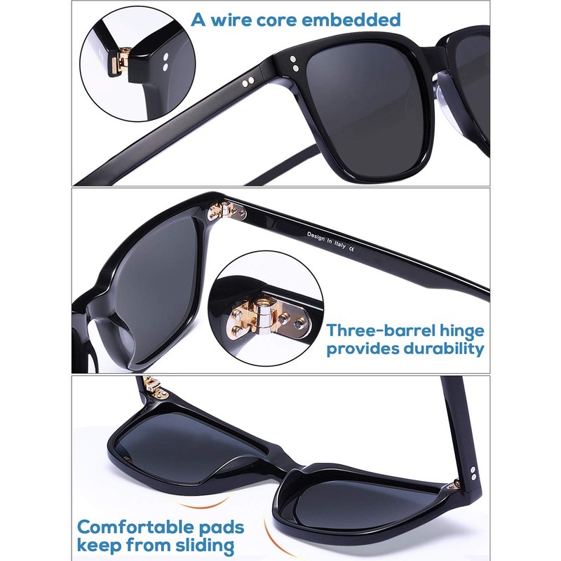 CARFIA Acetate Polarized Sunglasses for Women Small Face - AntiGlare
