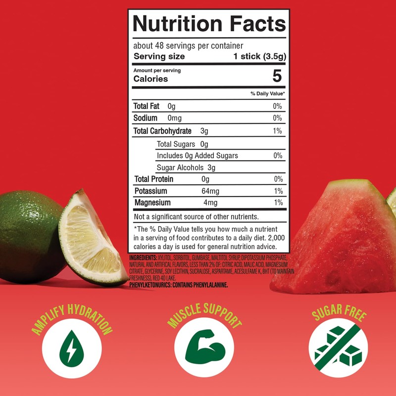 Rev Electrolyte Gum, Watermelon Lime, Sugar-Free with Essential Electrolytes, 6