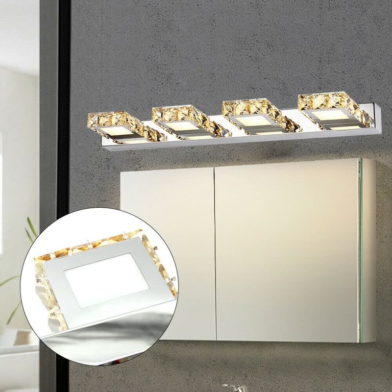 Crystal Vanity Light, Bathroom Lighting Chrome Toilet Vanity Light Wall