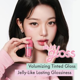 Amuse SEOUL Jel-Fit - Brillo de labios tintado (01 OAT VANILLA) – Tinte de labios voluminizador ultra brillante, tinte de labios voluminizador hidrata