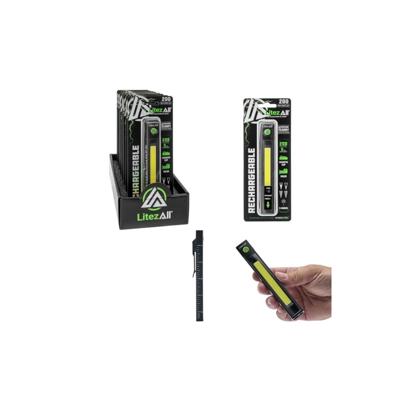 LitezAll Rechargeable Everyday Carry Pen Light with Laser Pointer