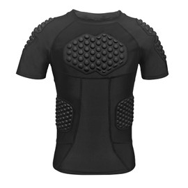 Topeter Roller Hockey Chest Protector for Adult, Sports Training Practice Protection Shirts with Rib/Chest/Shoulder/Back Protective Padding L