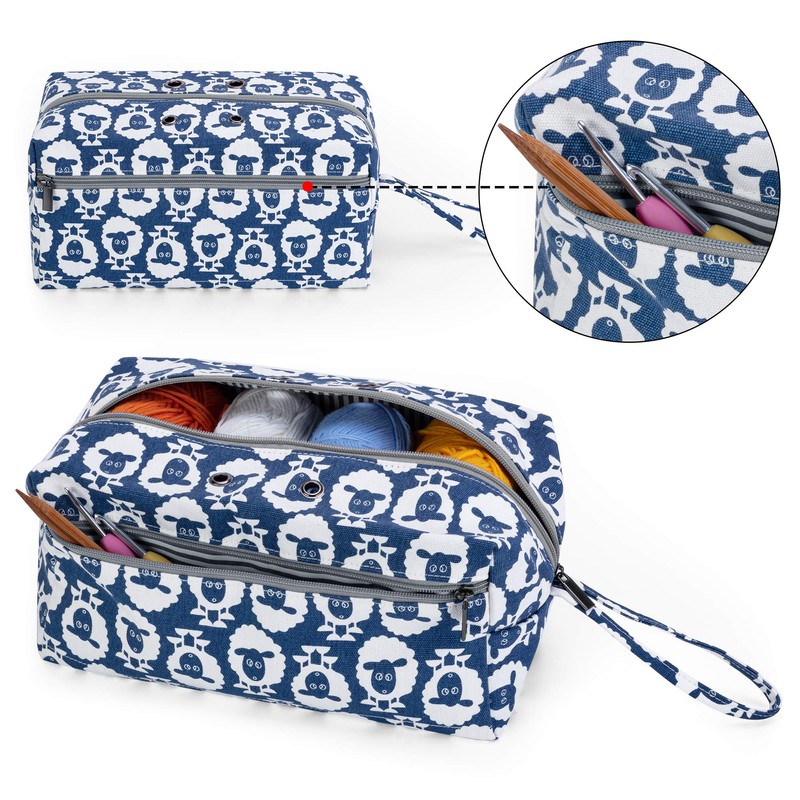 Luxja Yarn Storage Bag Yarns Knitting Needles (10 inches /