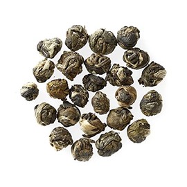 Golden Moon Tea Organic Jasmine Pearls Green Tea - Loose Leaf Dragon Pearls, Premium Grade, Non GMO - 1 Ounce