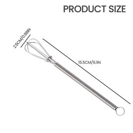 WOLMIK Whisk Small, Mini Whisk, 15.5 cm Manual Whisk, Robust Whisk, Stainless Steel Quality Whisk Whisk for Can Stir Dough, Beat Protein, Butter Stirring, Whipping Cream