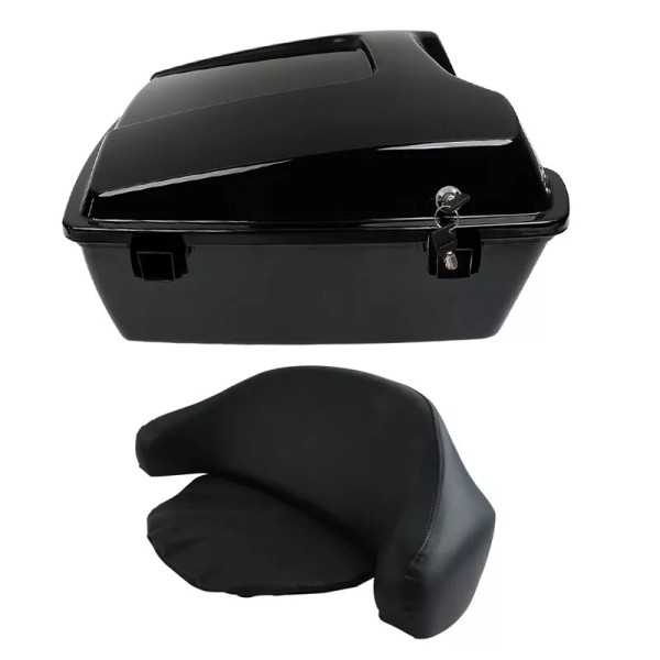 TCMT 10.7'' Chopped Trunk w/ Backrest Fit For Harley Touring