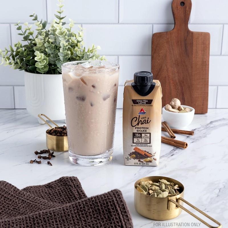 Chai Tea Latte Flavored Protein Shake, High Protein Shake, Low
