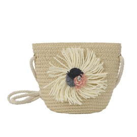 Faxianther Straw Hat and Small Bag Set Girls Children Summer Sun Hat Children's Straw Hat with Decoration Summer Hat Beach Hat for Travel Outdoor Activities, beige, Unit size