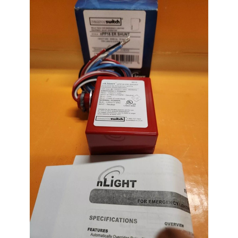 SENSOR SWITCH NPP16-ER-SHUNT NLIGHT EMERGENCY SHUNT POWER PACK, PLENUM, 16A