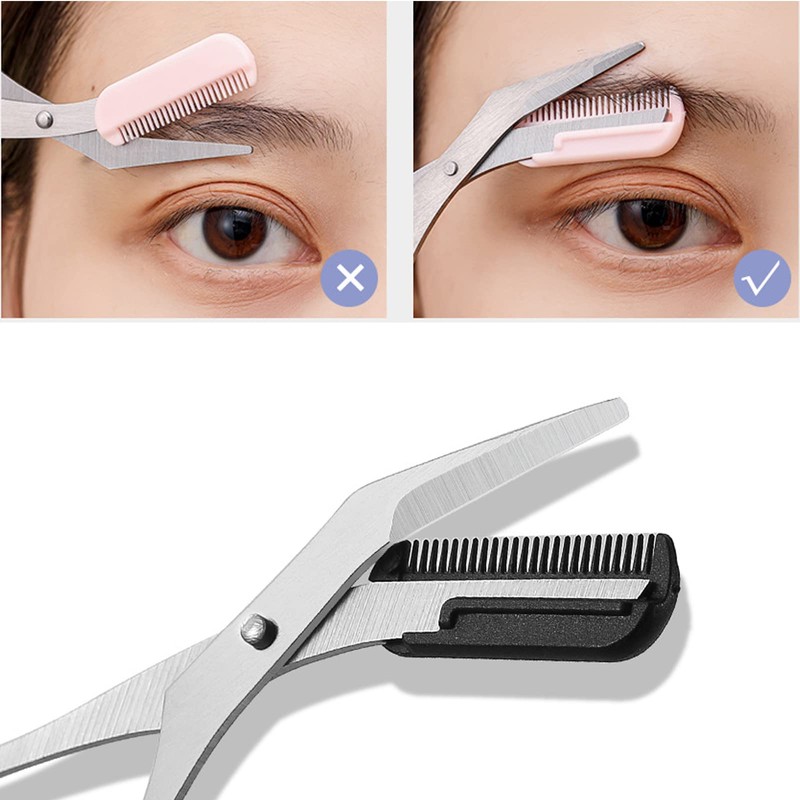 SHULLIN Pack of 2 Eyebrow Trimmer Scissors Beauty Eyebrow Scissors