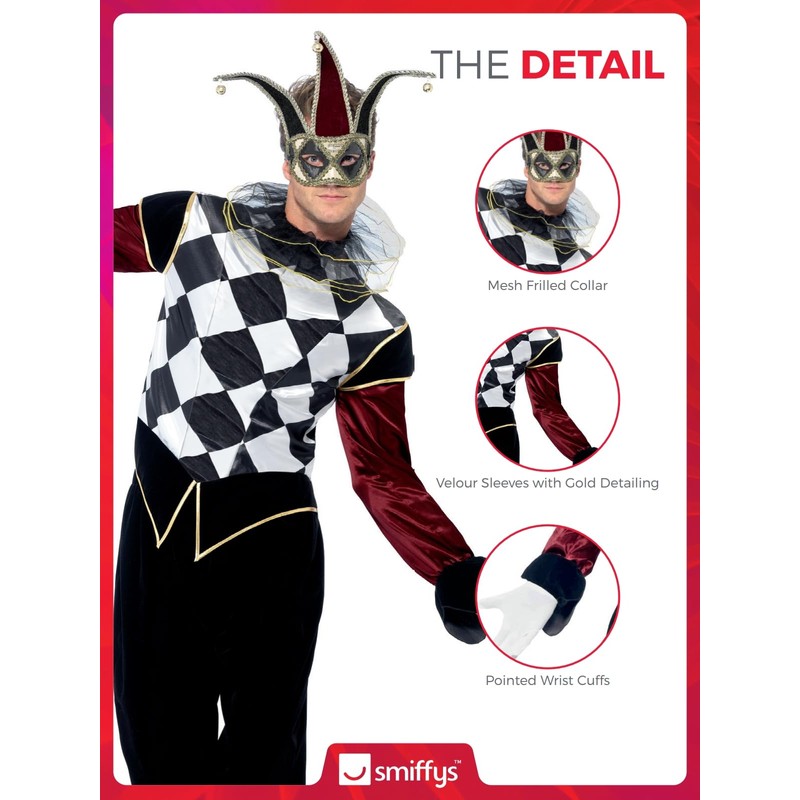Smiffys Gothic Venetian Harlequin Costume