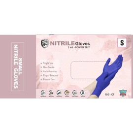 Prime Pro Nitrile Gloves Small  Powder-Free, Latex-Free, Disposable (100 Ct) pk2