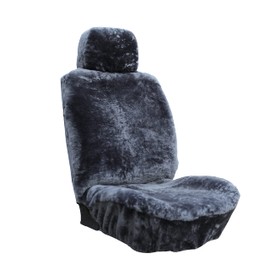 SHEEPSKIN ELITE Premium Sheepskin Car Seat Cover - All Season Comfort and Protection, Easy Installation (56" x 23", Gray with Bluish Tint)