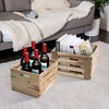 eHemco Large Solid Wood Storage Crates, Unfinished, Set of 2