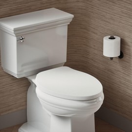 KOHLER K-28004-0 Drift ReadyLatch Quiet Close Elongated Toilet Seat, White, Grip-Tight Installation, Slam Prevention