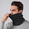 New Autumn/Winter Outdoor Solid Knitted Neck Warmer Scarf with Double-Layer Velvet Lining Size/Khaki 3ea