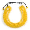 Avalaya Chunky 3 Strand Layered Resin Bead Cord Necklace In