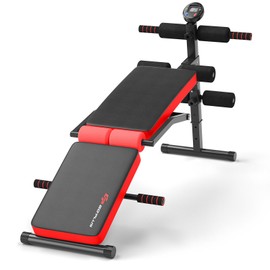 Goplus Multi-Functional Foldable Weight Bench Adjustable Training Sit-up Board Red