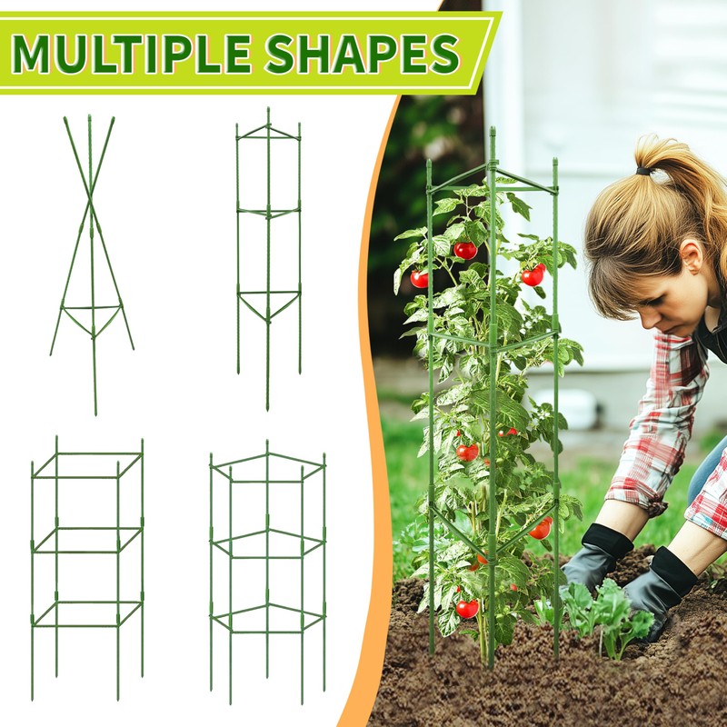 SORANGEUN 6 Pack Tomato Cages for Garden, 48” Metal Tomato