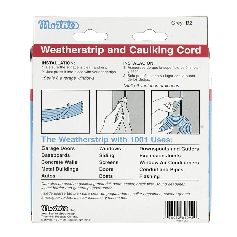 Frost King B2 Mortite Fingertip Caulking Cord, 1/8" x 90