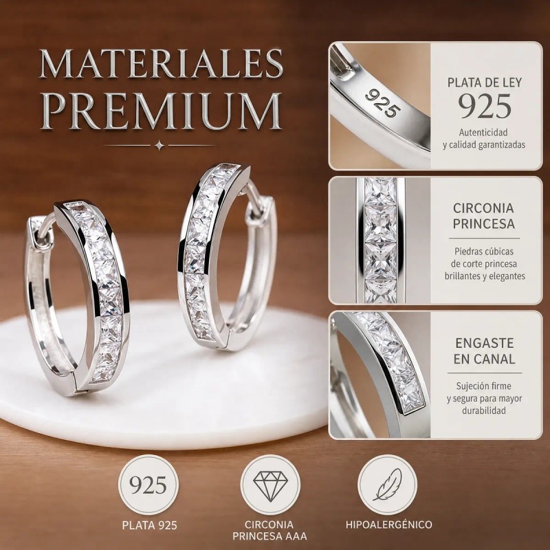 Luz de Estrella Joyas - Arrancadas Aretes Plata 925 Con