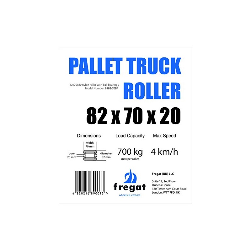Pallet Truck Roller (Diameter 82mm Width 70mm) Nylon Load Roller/Wheel
