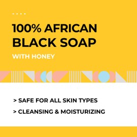 AKWAABA African Black Soap | Honey | Bar Soap | 4 oz | For Face & Body