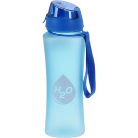 LS-LebenStil Sports Bottle 650 ml Blue Tritan Water Bottle Flip Lid Leak-Proof Waterproof for University, Work, Fitness, Bike, Outdoor, Lightweight, Shockproof, Reusable