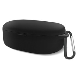 Geekria Funda de silicona compatible con auriculares Bose Sport True Wireless Earbuds, funda protectora para auriculares, funda de transporte protectora con gancho para llavero, puerto de carga accesible (negro)