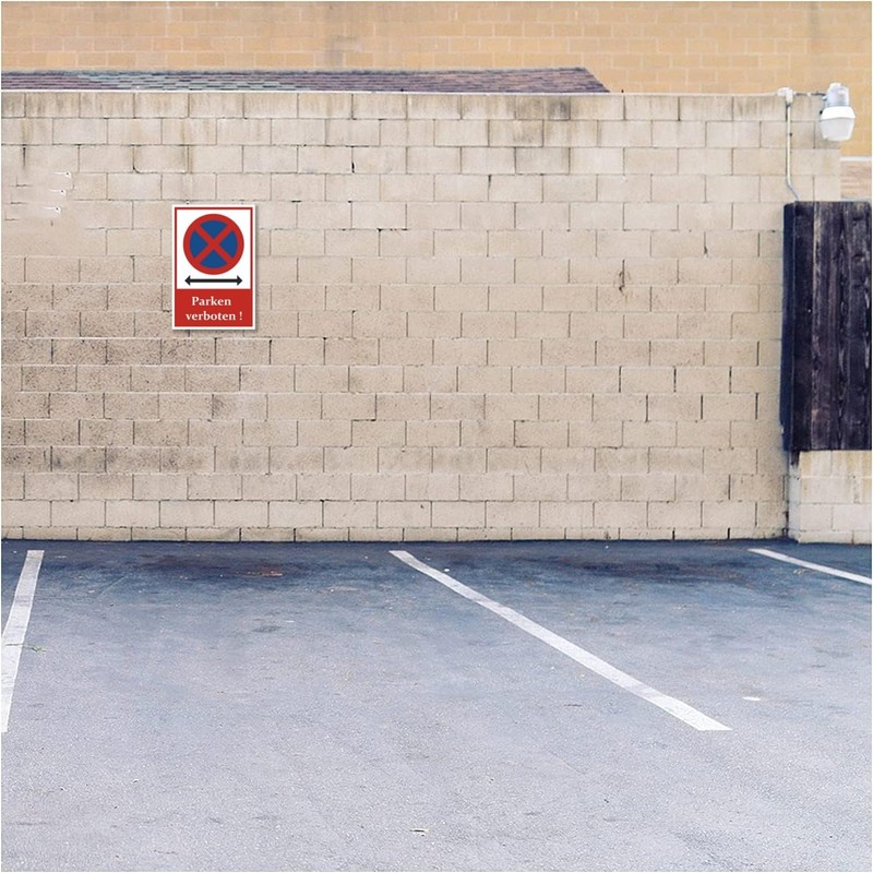 Parken Verboten Sign, Made of Sturdy PVC Hard Foam Board,
