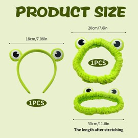 2 Pieces Frog Headbands, Big Eye Frog Headbands, Elastic Frog Headbands, Skin Care Headbands, Makeup Headbands, Funny Frog Headbands, Party Decoration Animal Headbands