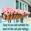 LaLaGreen Railing Planters Box (36", 2 Pack) Black Metal Rectangular
